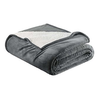 Reversible Velvet Plush Sherpa Bed Blanket