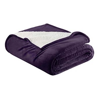 Reversible Velvet Plush Sherpa Bed Blanket