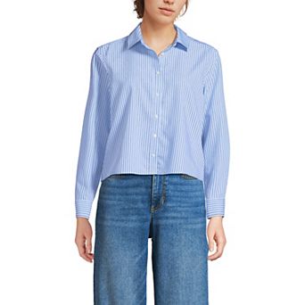 Women's Lands' End Boxy Cropped Shirt