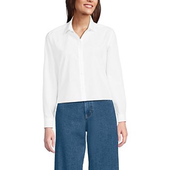 Women's Lands' End Boxy Cropped Shirt