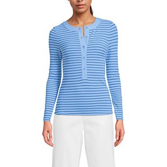 Women's Lands' End Drapey Rib Long Sleeve Henley