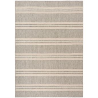 Nourison Horizon Indoor/Outdoor Modern Stripes Flatweave Area Rug