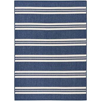 Nourison Horizon Indoor/Outdoor Modern Stripes Flatweave Area Rug