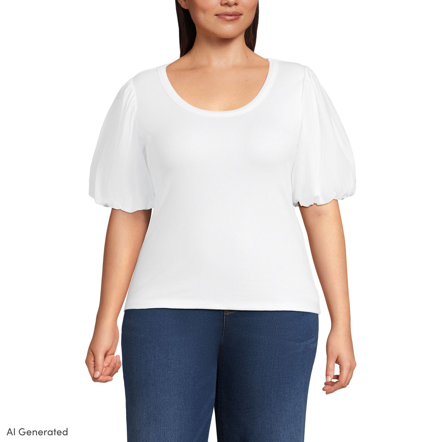 Women's Hanky Hem Short Sleeve Scoop Neck Top – Plus Size 12-30, Viscose/Elastane, Real Life Fashion, UK Made