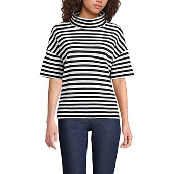 Women's Lands' End Short Sleeve Supima Turtleneck
