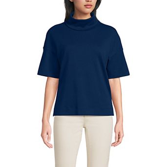 Women's Lands' End Short Sleeve Supima Turtleneck