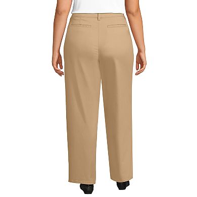 Plus Size Lands' End High-Rise Rail Straight Leg Chino Pants