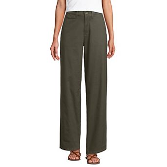 Petite Lands' End Chino High Rise Rail Straight Leg Pants