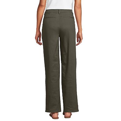 Women's Lands' End Chino High Rise Rail Straight Leg Pants