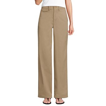 Women's Lands' End Chino High Rise Rail Straight Leg Pants