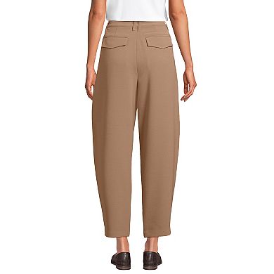 Women's Lands' End High Rise Pleated Barrel Leg Ankle Pants