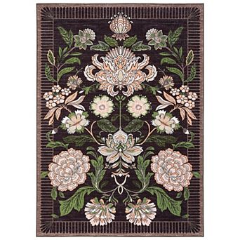Garvee Modern Pastoral Machine Washable Area Rug Ultra Thin Non Slip for Living Room Bedroom