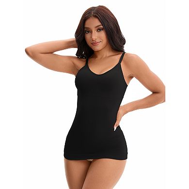 Women's Slim Fit Shaping Mini Full Slips Adjustable Spaghetti Strap Cami Built in Bra Under Dress