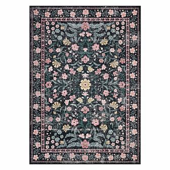 Retro Mottled Flowers Living Room Area Rug Boho Non-Shedding Easy Care Ideal Bedroom Carpet