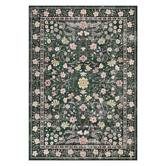 Retro Mottled Flowers Living Room Area Rug Boho Non-Shedding Easy Care Ideal Bedroom Carpet