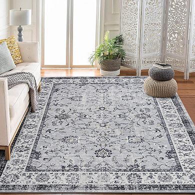 Vintage Living Room Non Slip Area Rug Traditional Indoor Bedroom Floral Accent Throw Carpet