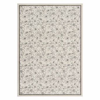 Bedroom Living Room Floral Area Rugs Boho Style Washable Low Pile Non Slip Nursery Indoor Carpet