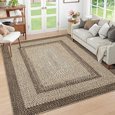 Garvee Washable Geometric Area Rug Non Slip Stain Resistant Rugs for Bedroom Kitchen