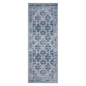 Living Room Vintage Rug Irregular Medallion Area Rug Ultra-Thin Non Slip Floral Print Indoor Mat