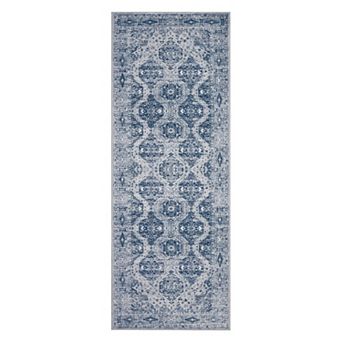Living Room Vintage Rug Irregular Medallion Area Rug Ultra-Thin Non Slip Floral Print Indoor Mat