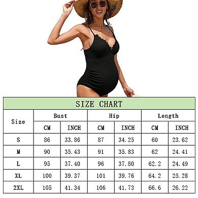 Women's Maternity One Piece Swimsuit Pregnancy Tankini Solid Color Swimwear