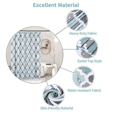 Garvee Mold-Resistant Anti-Bacterial Morocco Style Shower Curtain