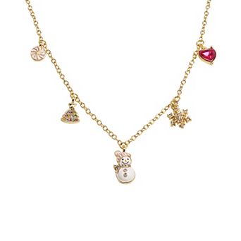 LC Lauren Conrad Gold Tone Holiday Charm Pendant Necklace