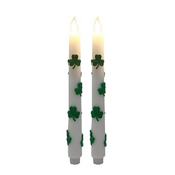 Celebrate Together™ St. Patrick's Day Shamrock LED Taper Candles 2 pc Set