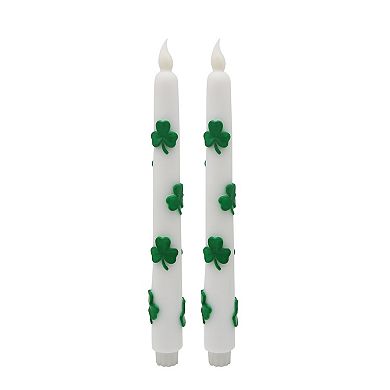 Celebrate Together™ St. Patrick's Day Shamrock LED Taper Candles 2-pc. Set