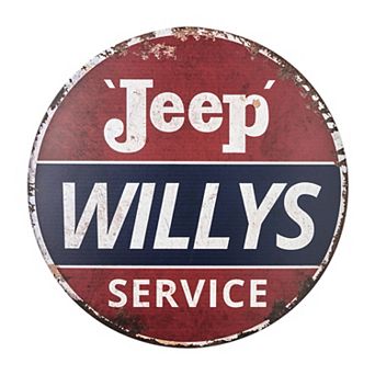 American Art Décor Vintage Jeep Willys Metal Sign 30-Inch Wall Decor