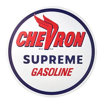 American Art Décor Chevron Supreme Gasoline Metal Sign 30-Inch Wall Decor