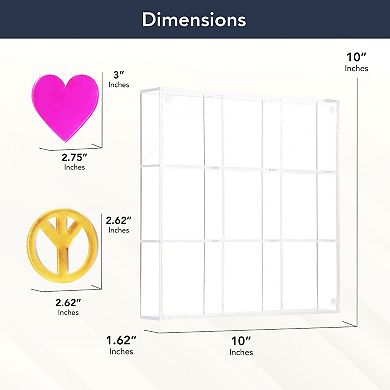 American Art Décor Acrylic Tic Tac Toe Board Game Peace & Heart Signs 10-Inch