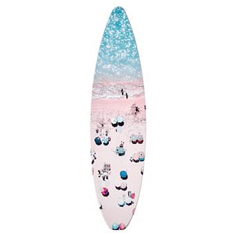 American Art Décor Surfboard Crowd on the Beach Wall Decor