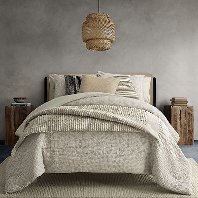 Indigo Road by Egypt Sherrod Damara Slub Stripe Tasseled Cotton Blend Throw Blanket