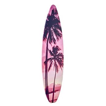 American Art Décor Surfboard Palm Tree Sunset Wall Art Vice City Beach Room Decor