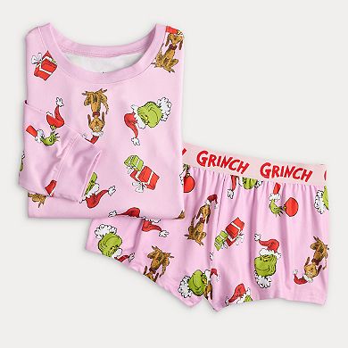 Juniors' Grinch & Max Elements Pajama Top & Pajama Shorts Set