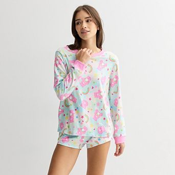 Juniors' Cheer Bear Tie-dye Pajama Top & Pajama Bottoms Set