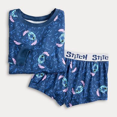 Juniors' Disney's Lilo & Stitch Doodles Stitch Pajama Top & Pajama Shorts Set