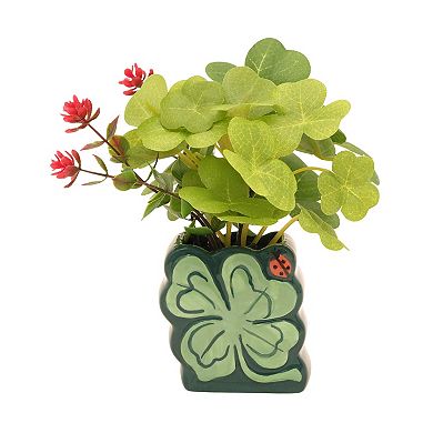 Celebrate Together™ St. Patrick's Day Shamrock Vase with Clover Botanical Arrangement
