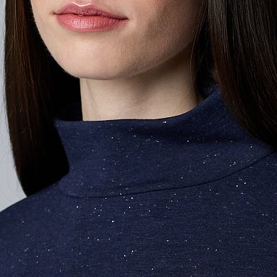 Women's Simply Vera Vera Wang Long Sleeve Turtleneck Scuba Top