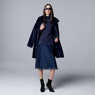 Women's Simply Vera Vera Wang Long Sleeve Turtleneck Scuba Top