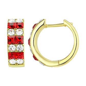 Chrystina 14k Gold Plated Crystal Hoop Earrings