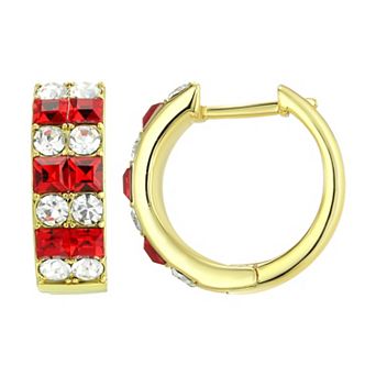 Chrystina 14k Gold Plated Crystal Hoop Earrings
