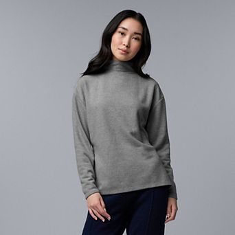 Petite Simply Vera Vera Wang Turtleneck Long Sleeve Brushed Knit Top