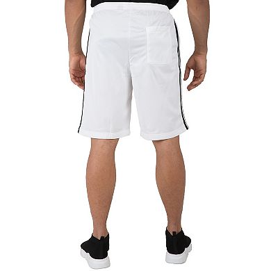 Vibes Men's Tricot Active Shorts Double Stripes Elastic Waist 13" Inseam