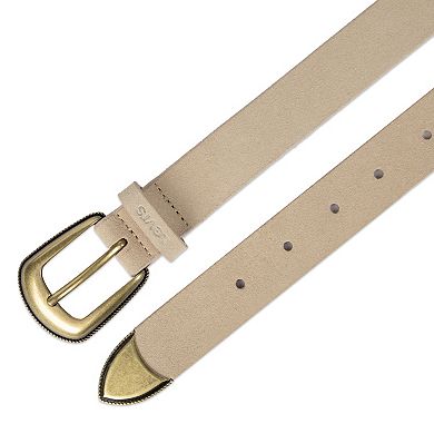 Women's Levi's® Western Style Leather Belt with Engraved Buckle