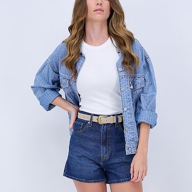 Women's Levi's® Western Style Leather Belt with Engraved Buckle