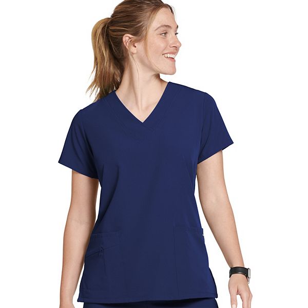 Jockey Women's Scrubs V-Neck Crossover Scrub Top, New Navy, M