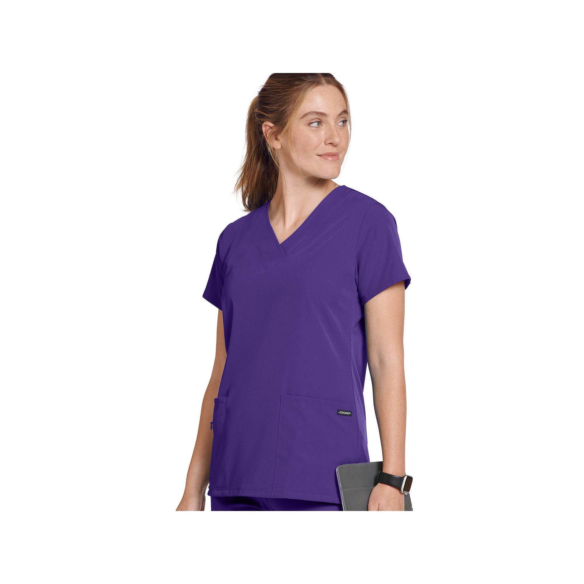 Womens Jockey® Scrubs V-Neck Crossover Top 2206, Size: Small, Purple
