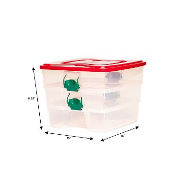 Homz 3-in-1 Organizer Storage Container with Ornament Dividers